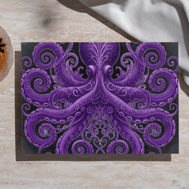 Purple Octopus Victorian Steampunk Kraken  Tissue Paper (Creator Uploaded)