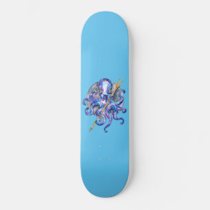 Purple Octopus with Trident Skateboard