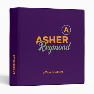 Purple Office Book retro modern 3 Ring Binder