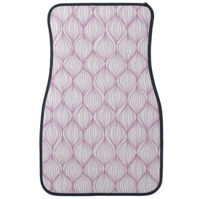 Purple ogee stripes pattern background car floor mat (Front)