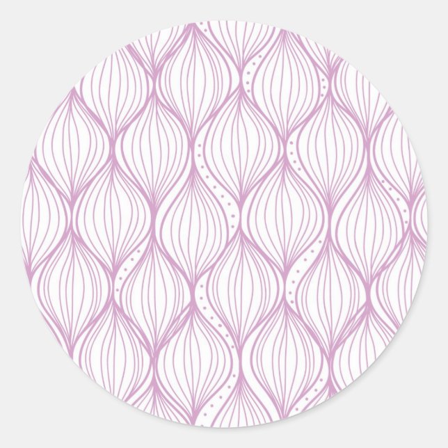 Purple ogee stripes pattern background classic round sticker (Front)