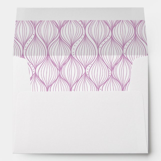 Purple ogee stripes pattern background envelope (Back (Bottom))