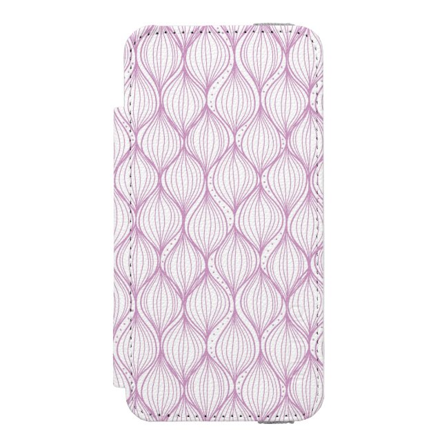 Purple ogee stripes pattern background incipio iPhone wallet case (Folio Front)