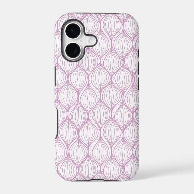 Purple ogee stripes pattern background iphone case (Back)
