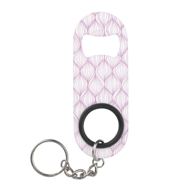 Purple ogee stripes pattern background keychain bottle opener (Front)