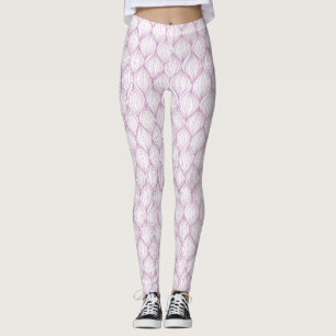Purple ogee stripes pattern background leggings