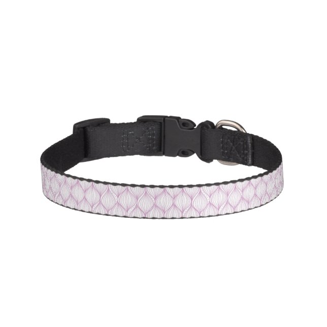 Purple ogee stripes pattern background pet collar (Front)