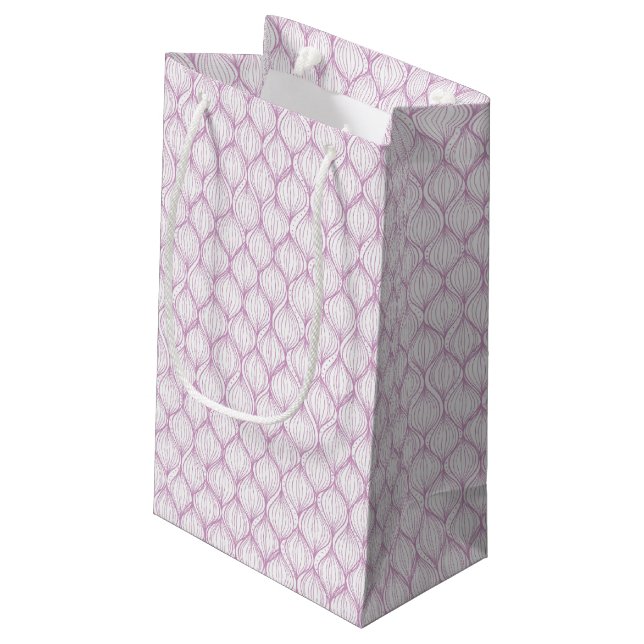 Purple ogee stripes pattern background small gift bag (Back Angled)