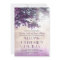 Purple old oak tree & love birds wedding invites