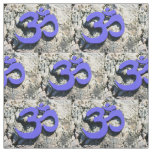 purple Om symbol on granite Fabric
