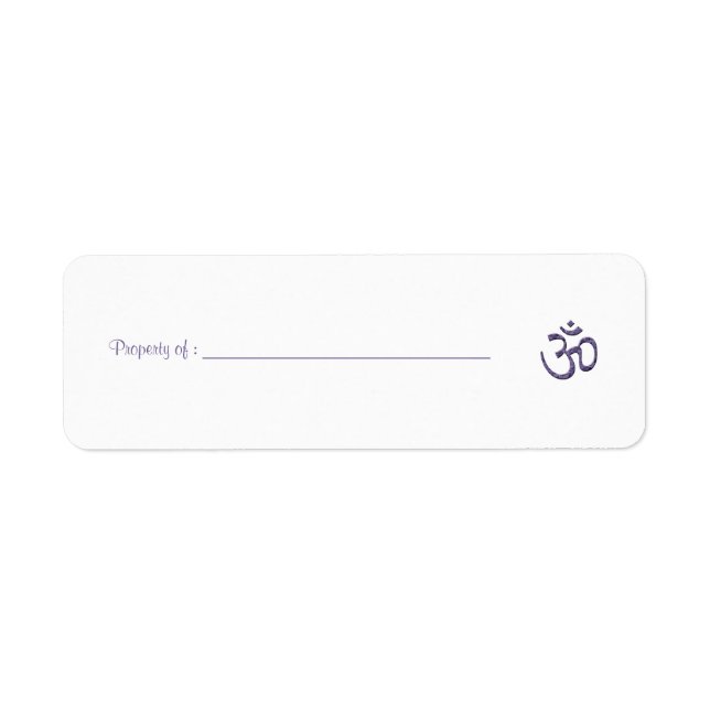 Purple Om Symbol-property label (Front)