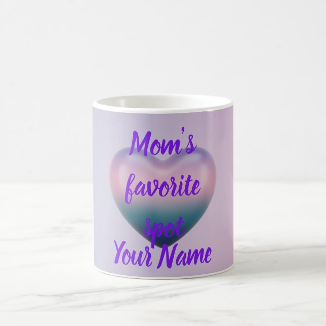 Purple Ombre 3D Heart Mother's Day Coffee Mug (Center)