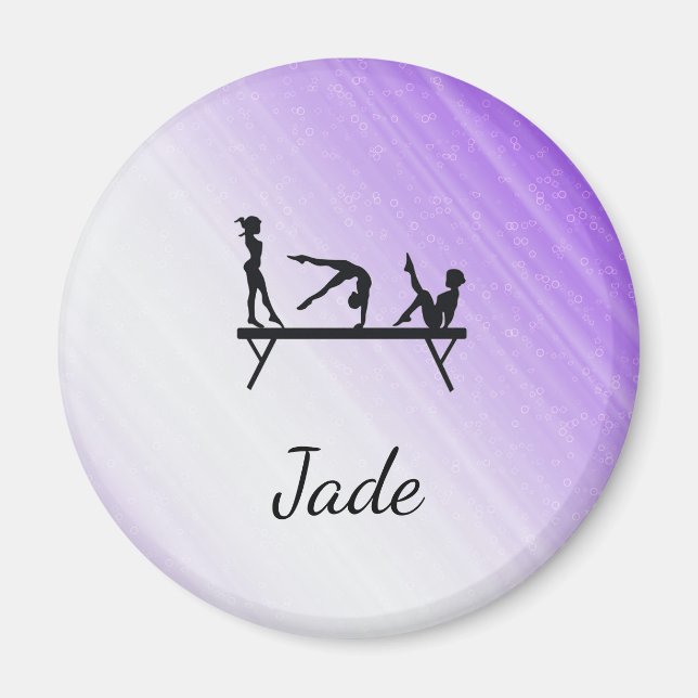 Purple Ombre Balance Beam Personalized Magnet (Front)