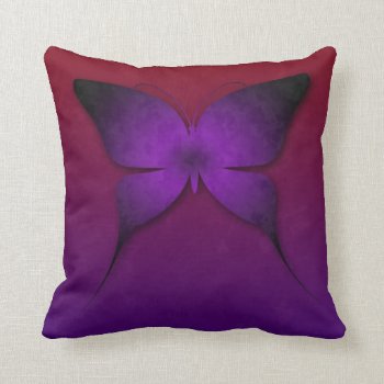 Purple Ombre Butterfly Pillow by TheInspiredEdge at Zazzle