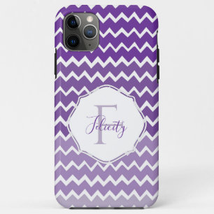 Purple Ombre Chevron Personalized iPhone Case