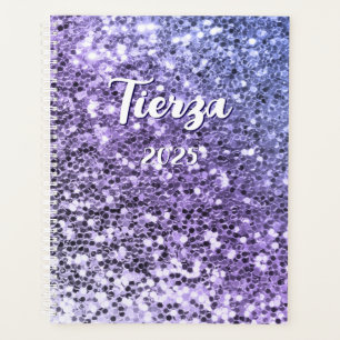 Purple Ombre Chunky Glitter Personalized Planner