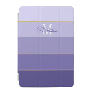 Purple Ombre Color Blocks Personalized iPad Mini Cover