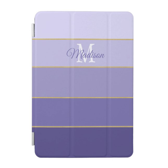 Purple Ombre Color Blocks Personalized  iPad Mini Cover (Front)
