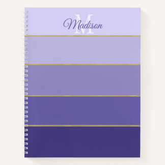 Purple Ombre Color Blocks Personalized    Notebook