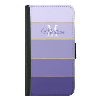 Purple Ombre Color Blocks Personalized Samsung Galaxy S5 Wallet Case