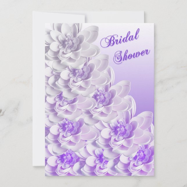 Purple Ombre Floral Bridal Shower Invitation (Front)