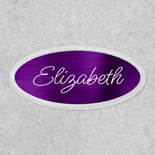 Purple Ombre Foil Monoline Script First Name Patch