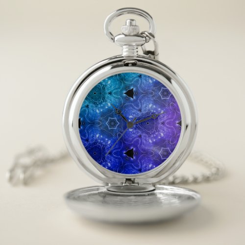 Purple  Ombre Galaxy Stars Pocket Watch