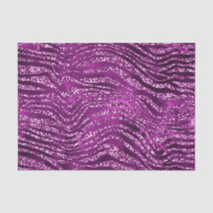 Purple Ombre Glam Glitter Tiger Stripes Pattern  Tissue Paper