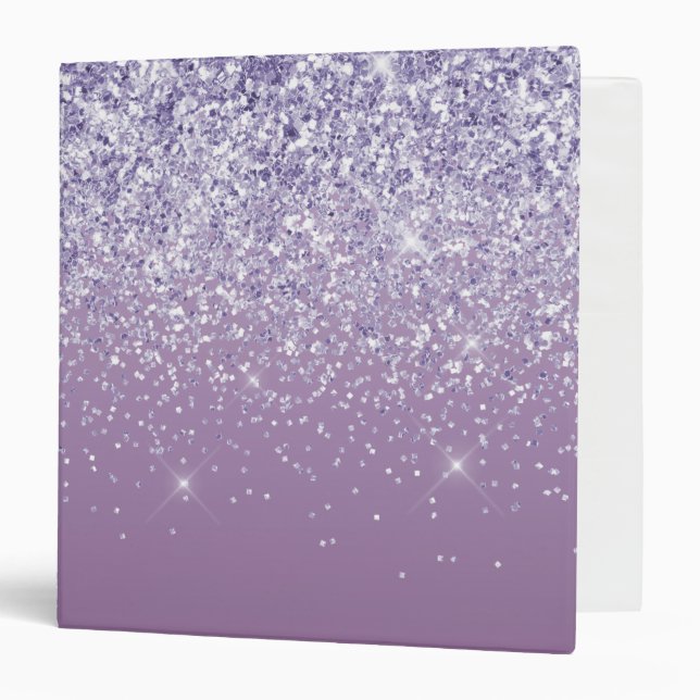 Purple Ombre Glitter 3 Ring Binder (Front/Inside)