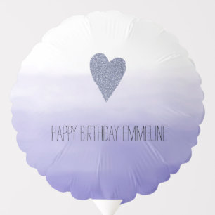 Purple Ombre Glitter Heart Balloon