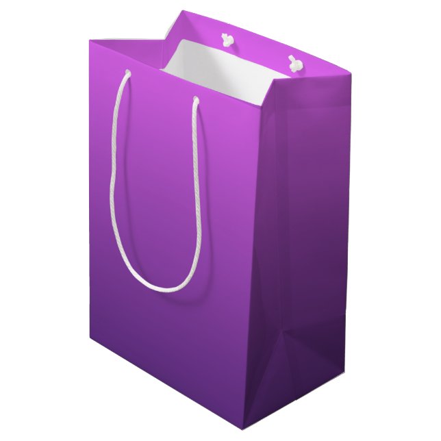 Purple ombre gradient medium gift bag (Back Angled)