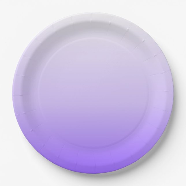 Purple Ombre Gradient Paper Plates (Front)