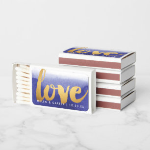 Purple Ombre Love Wedding Favor Matchboxes