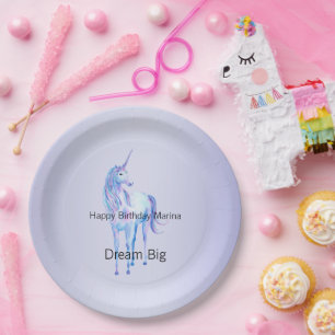 Purple Ombre Magical Unicorn  Paper Plates