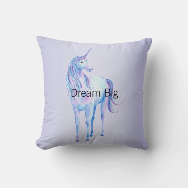 Purple Ombre Magical Unicorn       Throw Pillow (Front)