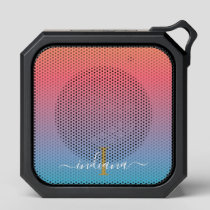 Purple Ombre Monogram Name Script Bluetooth Speaker