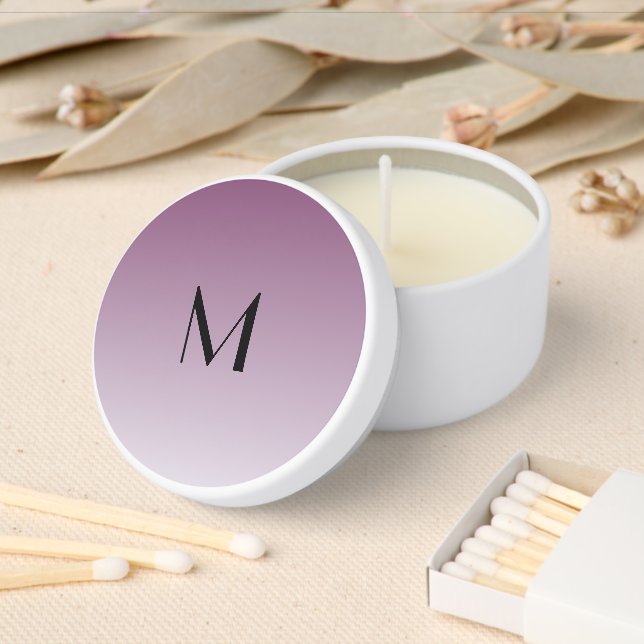 purple ombre - monogrammed  mini candle favors (Insitu)