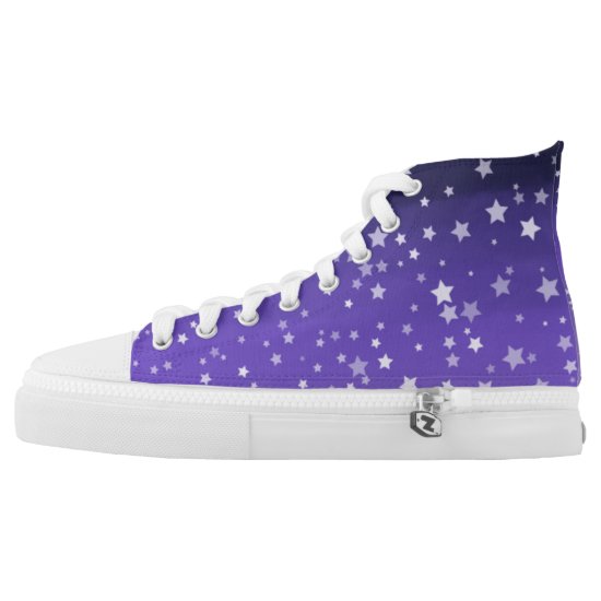 Purple ombre night sky High Top Shoes