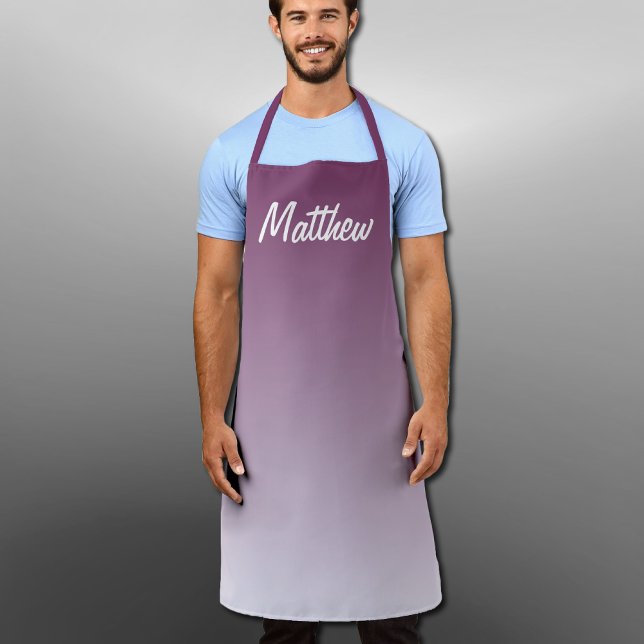 purple ombre -personalized apron (Creator Uploaded)