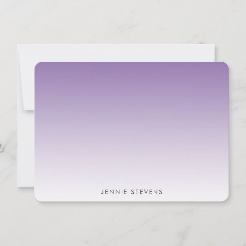 Purple  Ombre Personalized Note Card