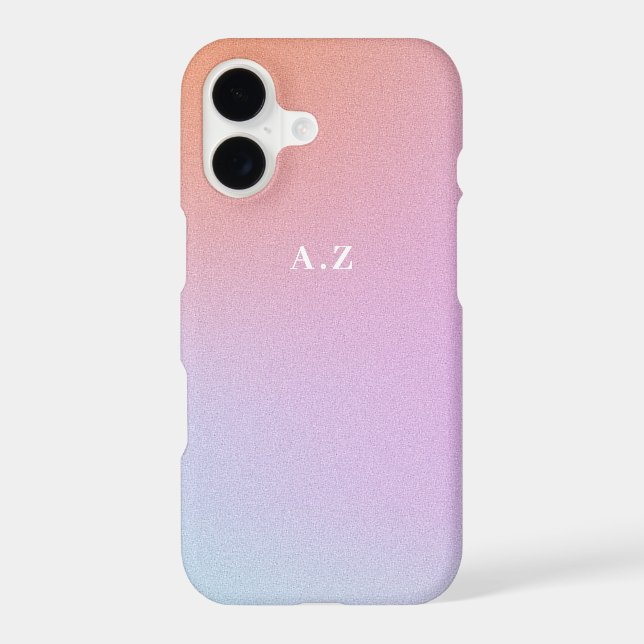 Purple Ombre Sky Custom Initial Monogram Iphone Case (Back)