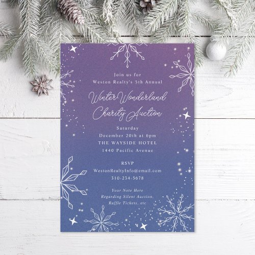 Purple Ombre Snowflake Special Event Invitation