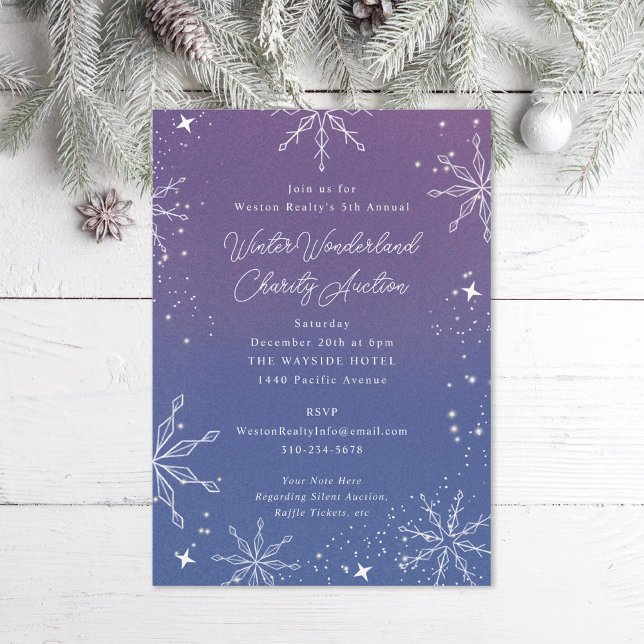 Purple Ombre Snowflake Special Event Invitation (Creator Uploaded)
