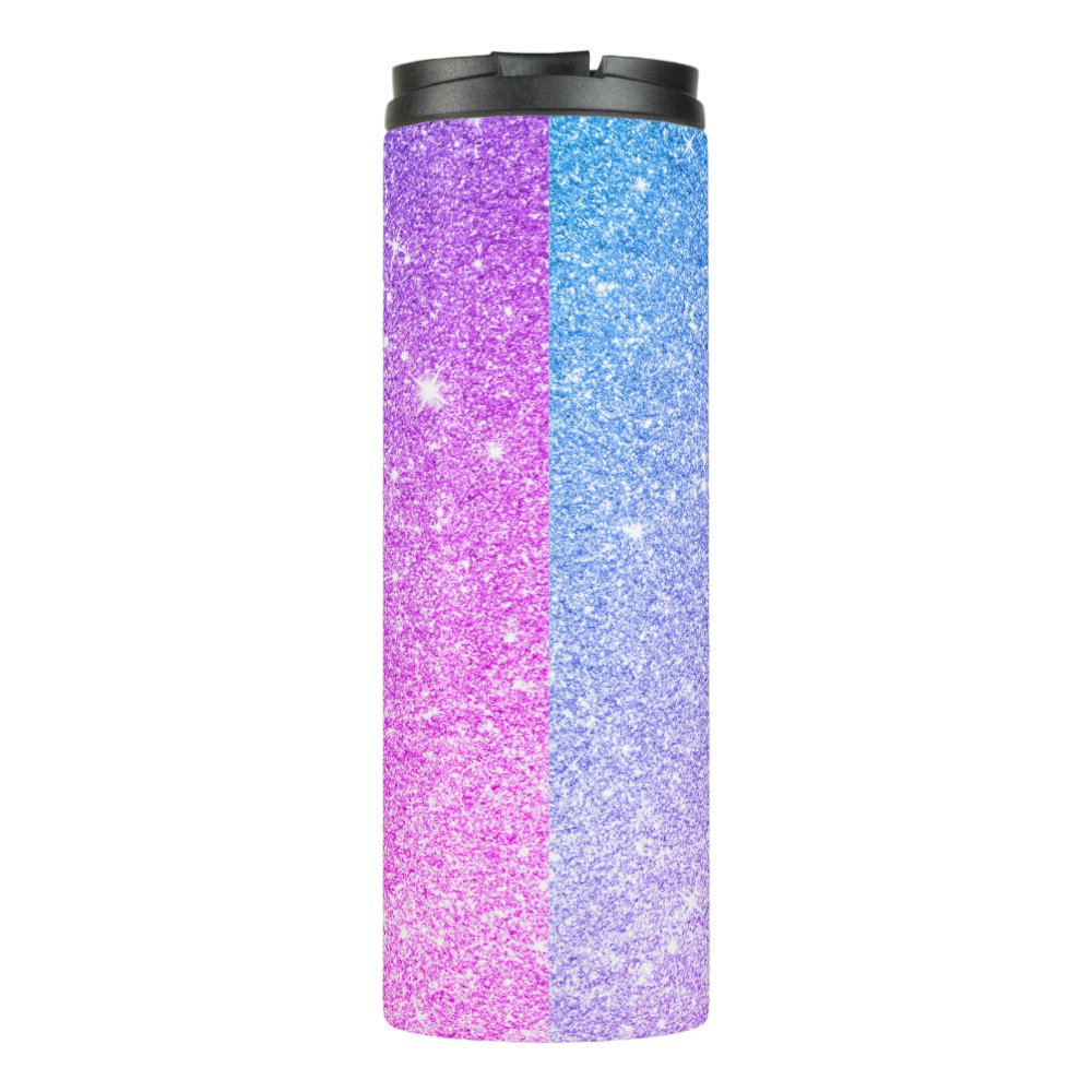 Disover Purple Ombre Sparkle Glitter Signature Script Name Thermal Tumbler