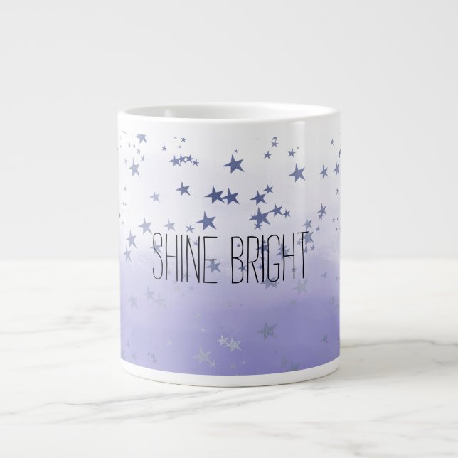 Purple Ombre Stars Giant Coffee Mug (Front)