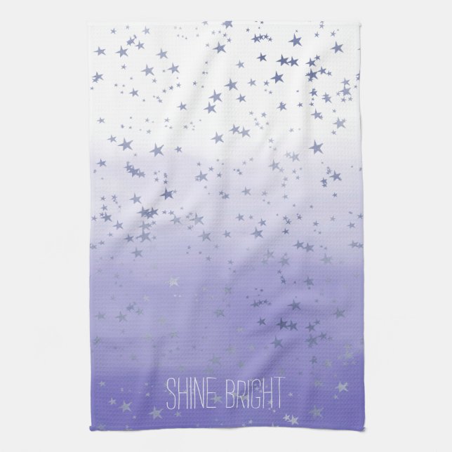 Purple Ombre Stars Kitchen Towel (Vertical)
