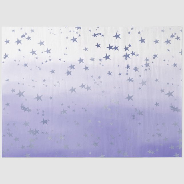 Purple Ombre Stars Tissue Paper (Front)