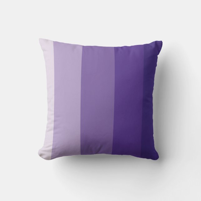 Purple Ombre Stripe Throw Pillow (Front)
