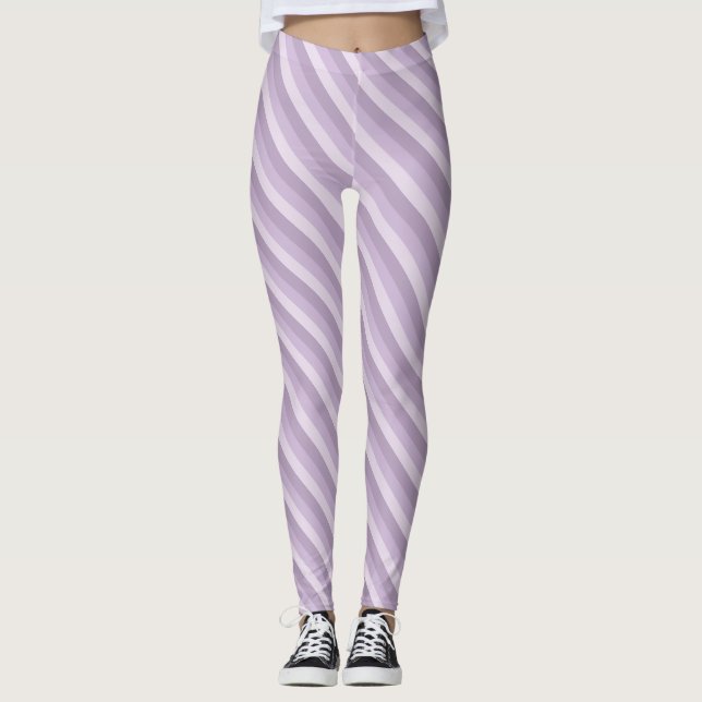 Purple Ombre Striped Leggings (Front)