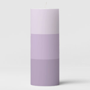 Purple Ombre Striped Pillar Candle